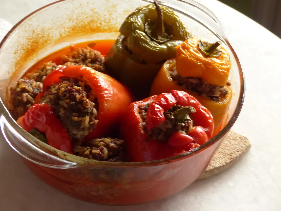 Paprika mit Hackfleischfüllung