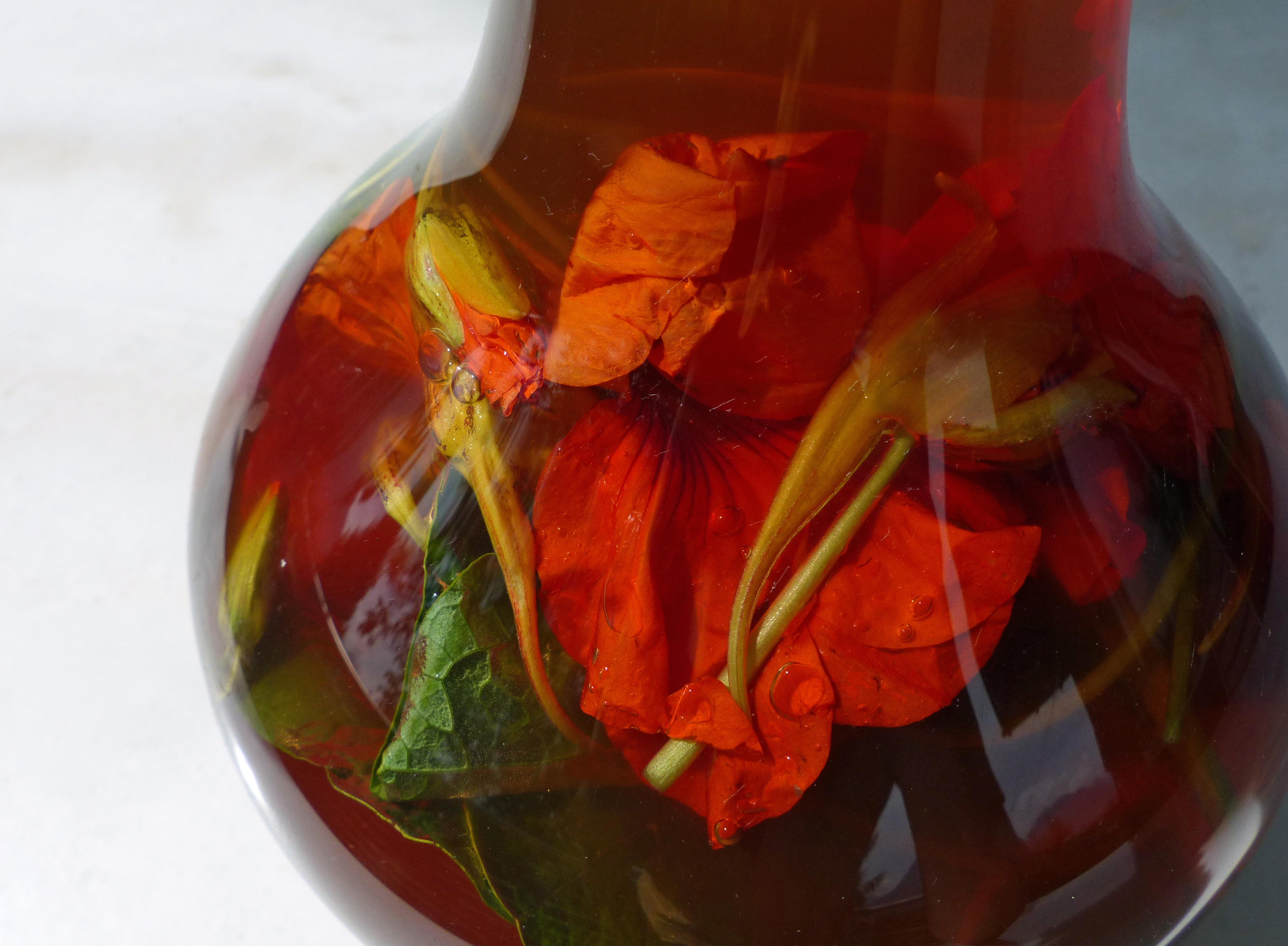 Essig und Tinktur mit Kapuzinerkresse