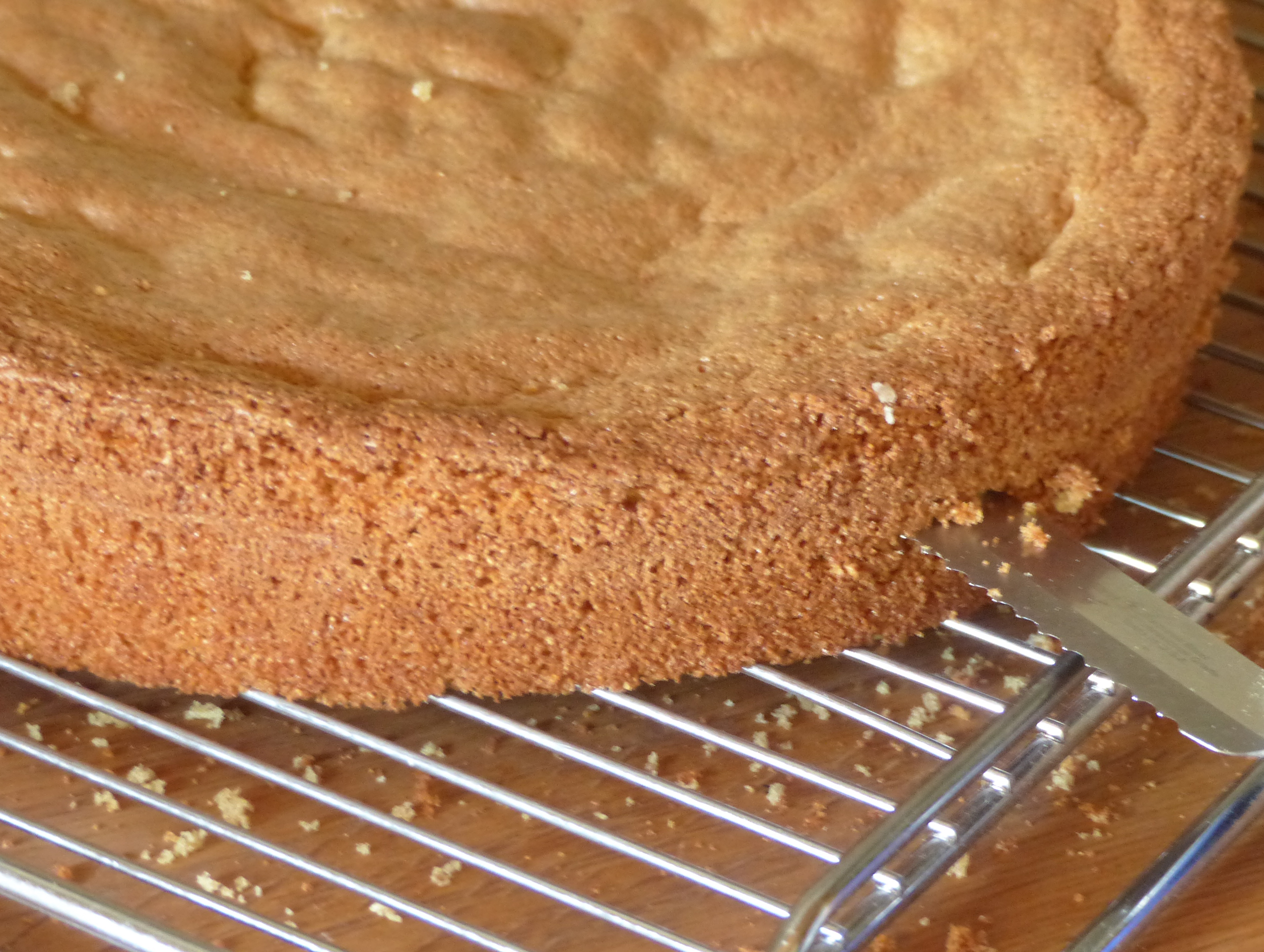 <p>Mit doppelter Menge gebacken, kann das Biskuit in 2 Böden geschnitten werden.</p>