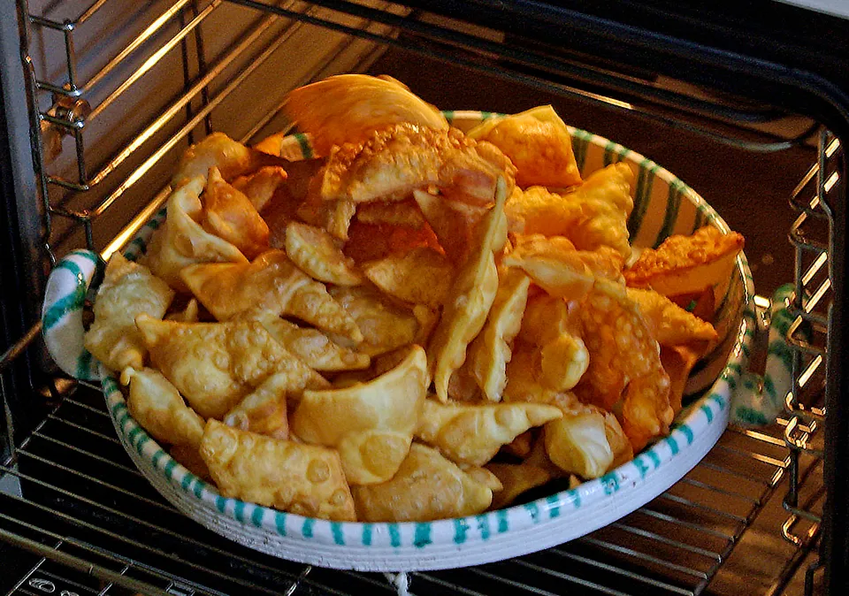 Polsterzipf, Hasaohra, frittiert, Teig mit Milch+Butter
