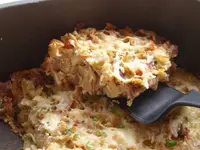 Schinkenfleckerl, überbackene