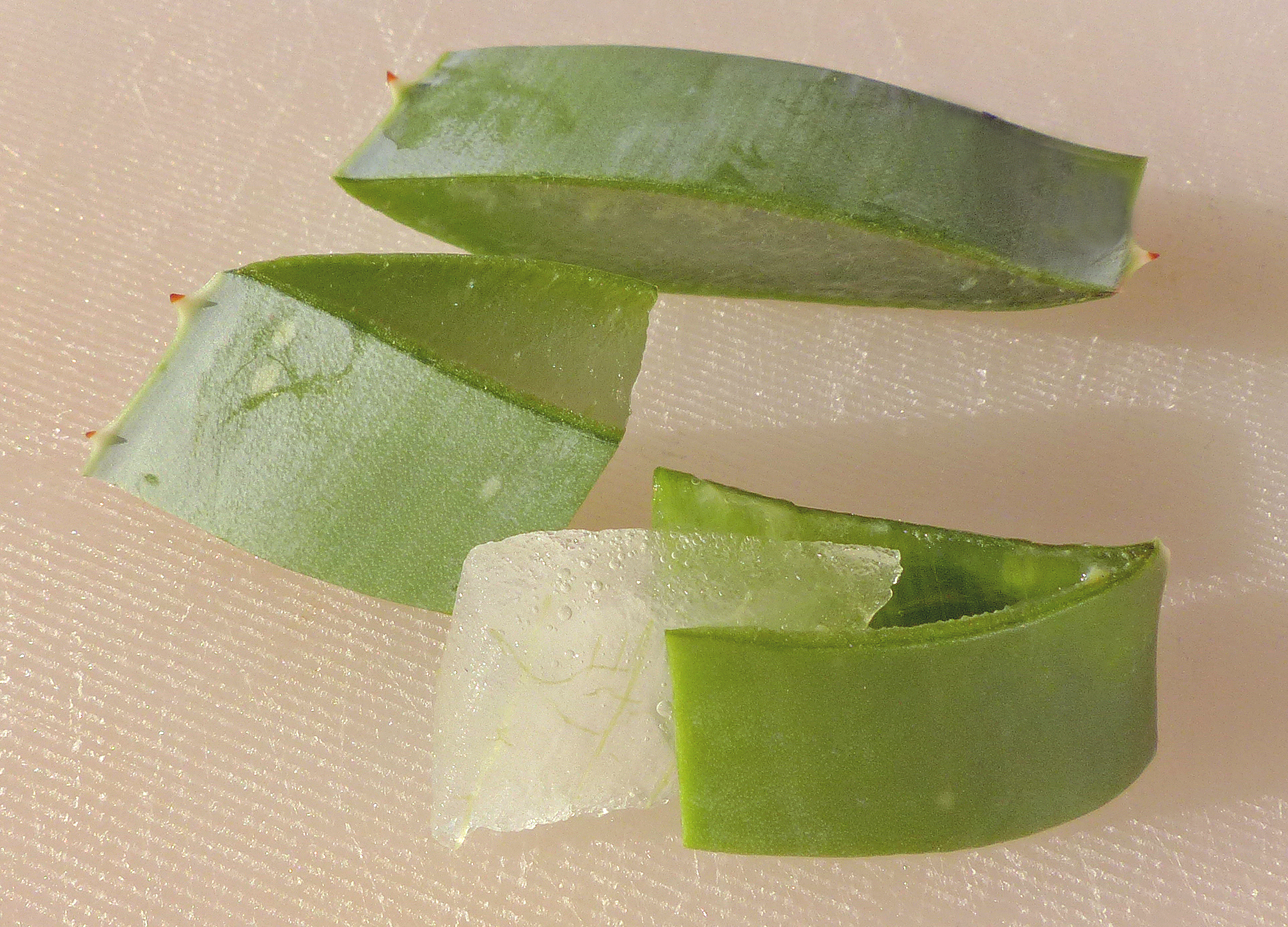 Aloe vera-Gel aus Blattstücken