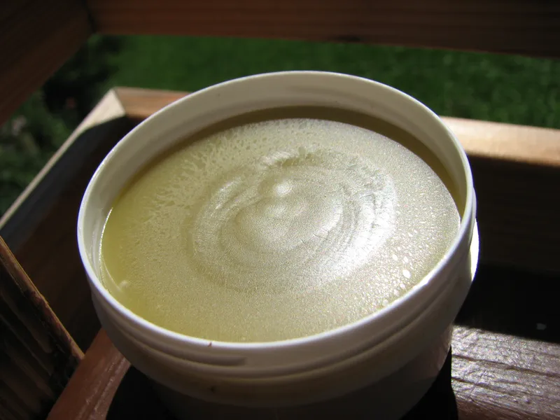 Pflanzenauszug mit Fett ergibt  Salben