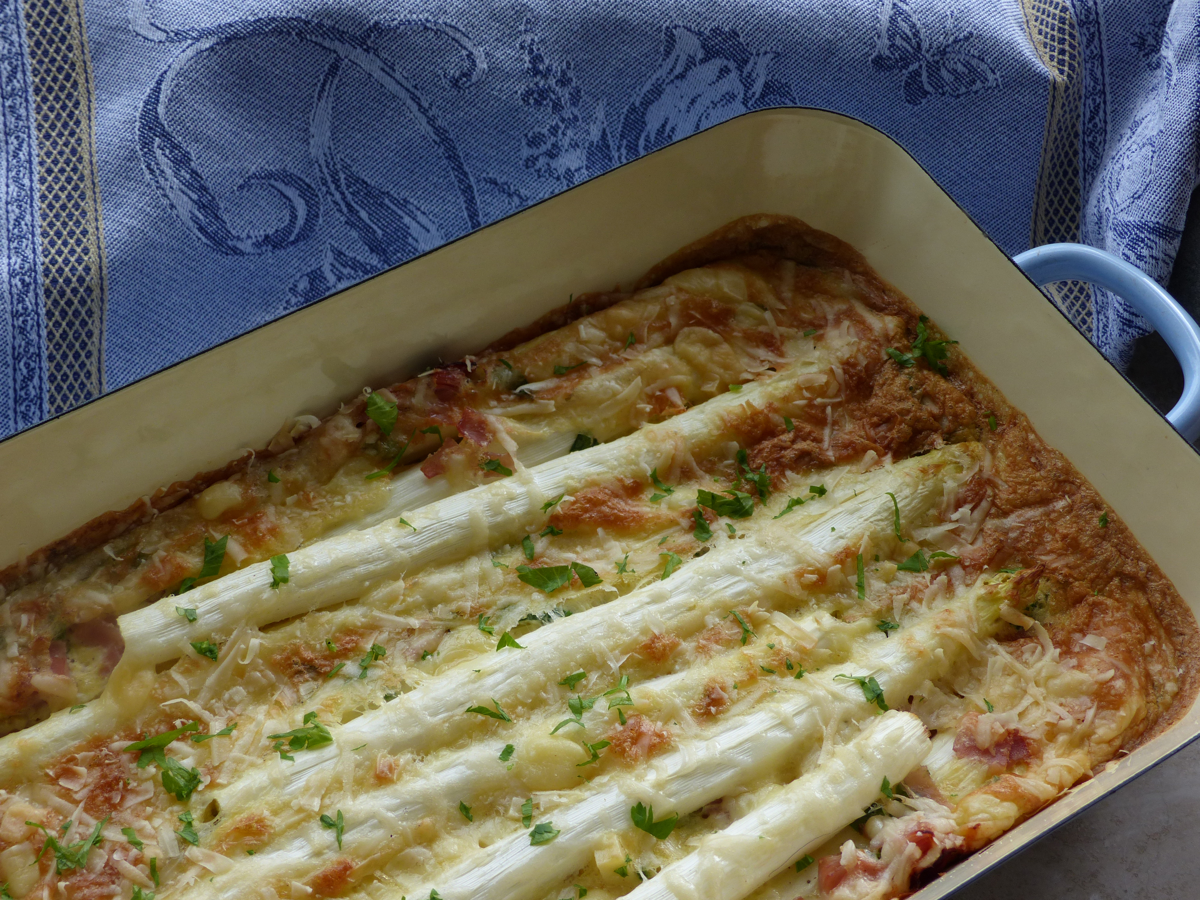 Spargel, überbacken