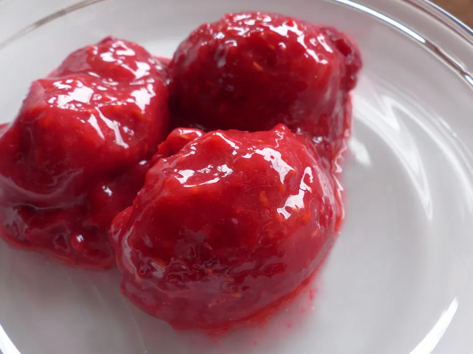 Himbeersorbet, schnelles