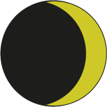 Der Mond nimmt zwischen Neumond und Vollmond von Tag zu ...